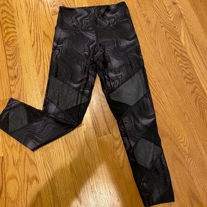 PINK leggings with mesh cutouts